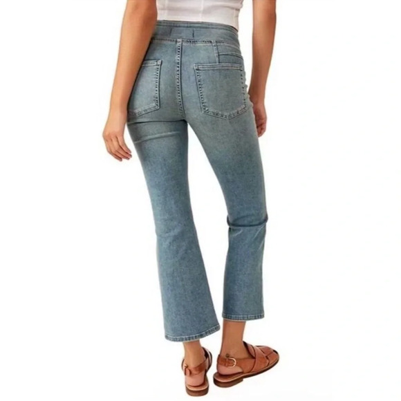 Free People We The Free In My Feelings Cropped Boot Cut Jeans Small NWT - Picture 3 of 11